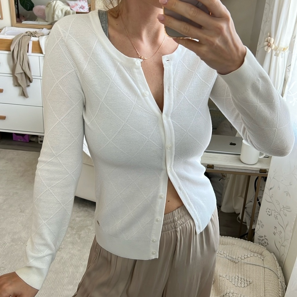 Tommy Hilfiger White 100% Pima cotton cardigan size XS